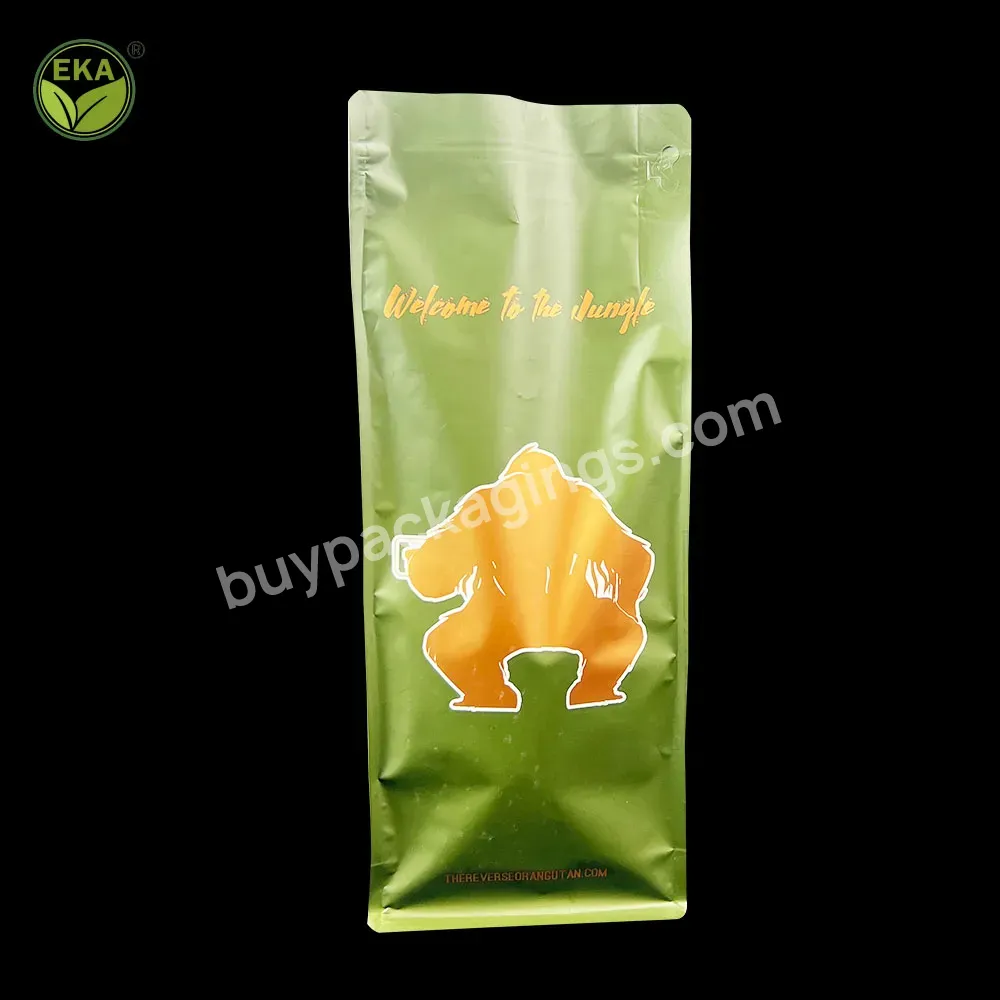 Custom Printing Flat Bottom Coffee Bean Packaging Bag Eight Side Seal Biodegradable Flat Bottom Coffee Bag With Valve - Buy Coffee Beans Bag,Coffee Beans Packaging Bag,Coffee Beans Packaging Bag With Valve.