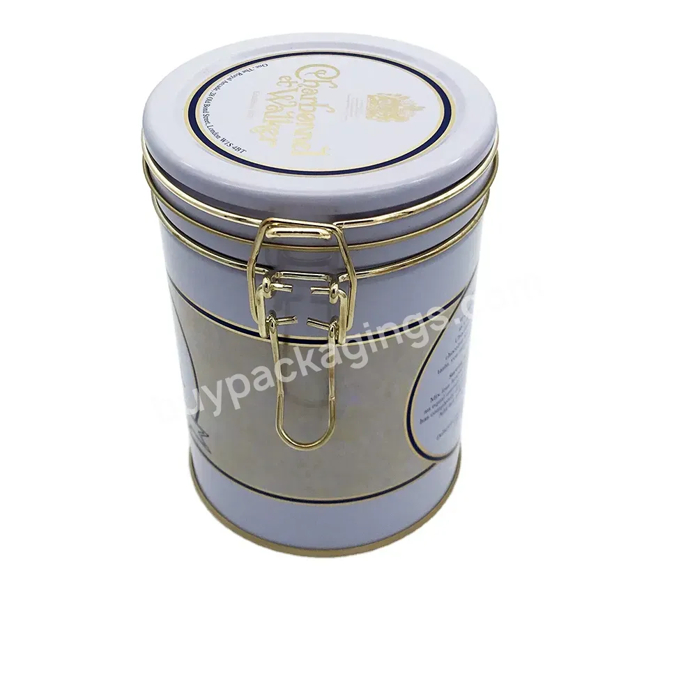 Custom Printing Food Grade Premium Round Airtight Metal Boxes - Buy Airtight Metal Boxes,Airtight Coffee Tin Can,Food Grade Coffee Tin Cans.