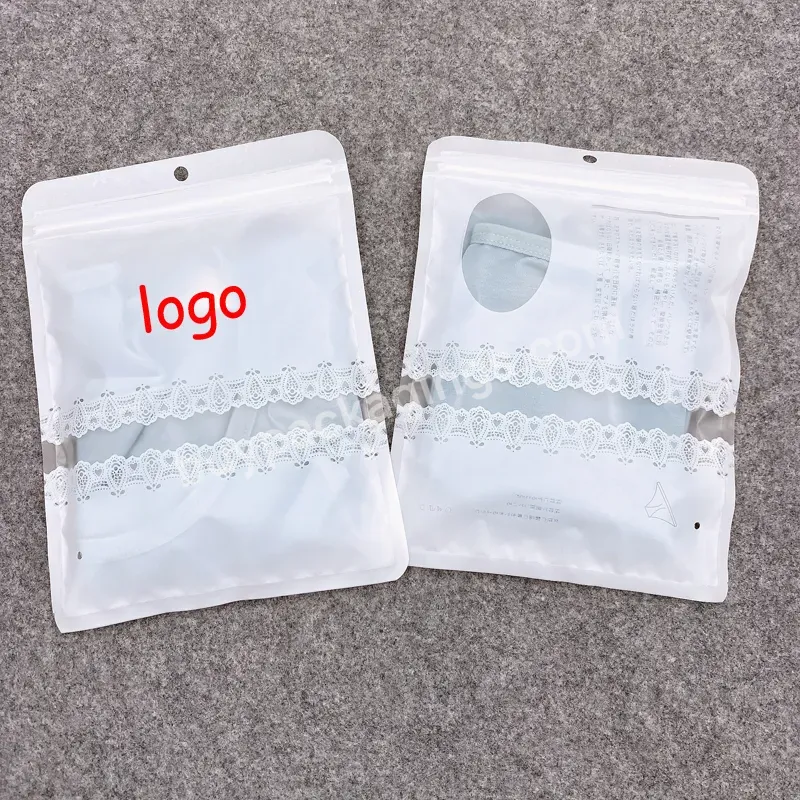 Custom Printing Frosted Transparent Plastic Poly Zip Lock Packaging Bags For Clothes White Lace Printed Mylar Bag For Panties - Buy Packaging Bags For Clothes,White Clear Matte Eco Friendly Custom Factory Price With Your Logo Brand Underwear Bag For