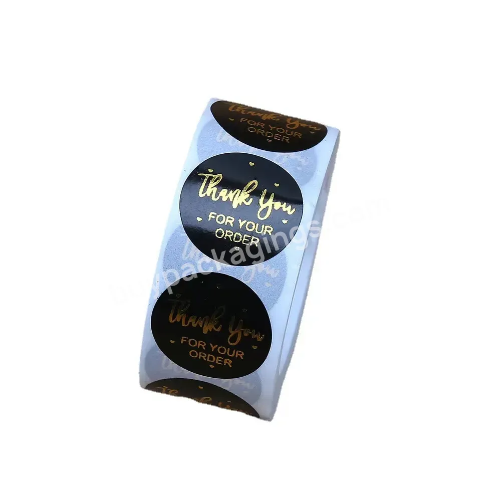 Custom Printing Holographic Circle Roll Black Custom Thank You Stickers For Your Order - Buy Thank You Stickers Custom,Thank You Stickers Black,Thank You For Your Order Sticker.