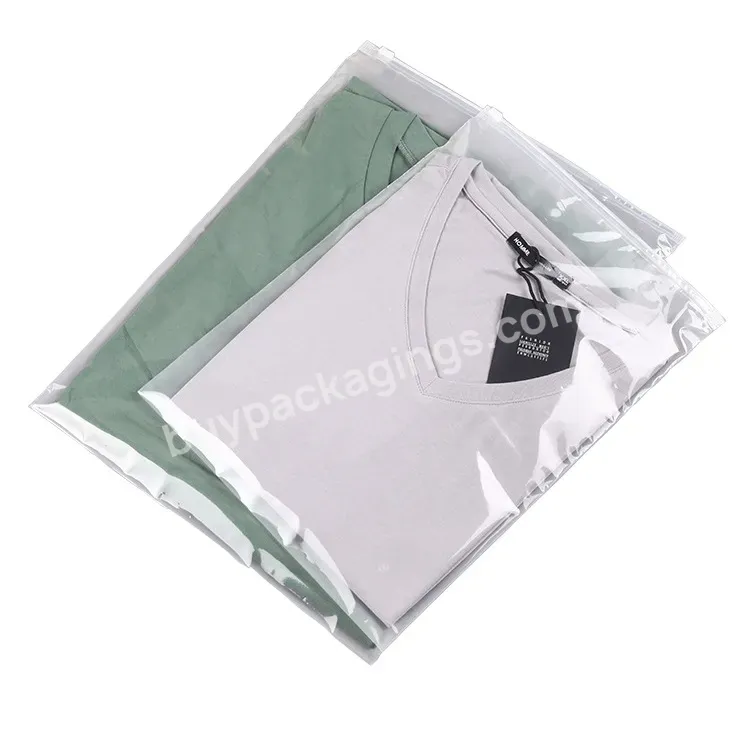 Custom Printing Hot Selling Eco Friendly Zipper Resealable Clothes Packaging Frosted Plastic Ziplock Bag - Buy Plastic Packaging Bag Pvc,Recyclable Packaging Bag,T Shirt Packaging Plastic Bag.
