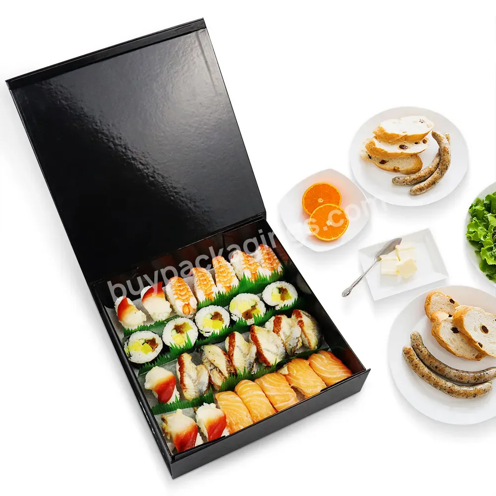 Custom Printing Japanese Luxury Black Glossy Take Out Sushi Box With Logo Low Moq High Quality Cardboard Sushi Box For Takeaway - Buy Sushi Box For Takeaway,Luxury Black Glossy Take Out Sushi Box,Low Moq High Quality Cardboard Sushi Box.