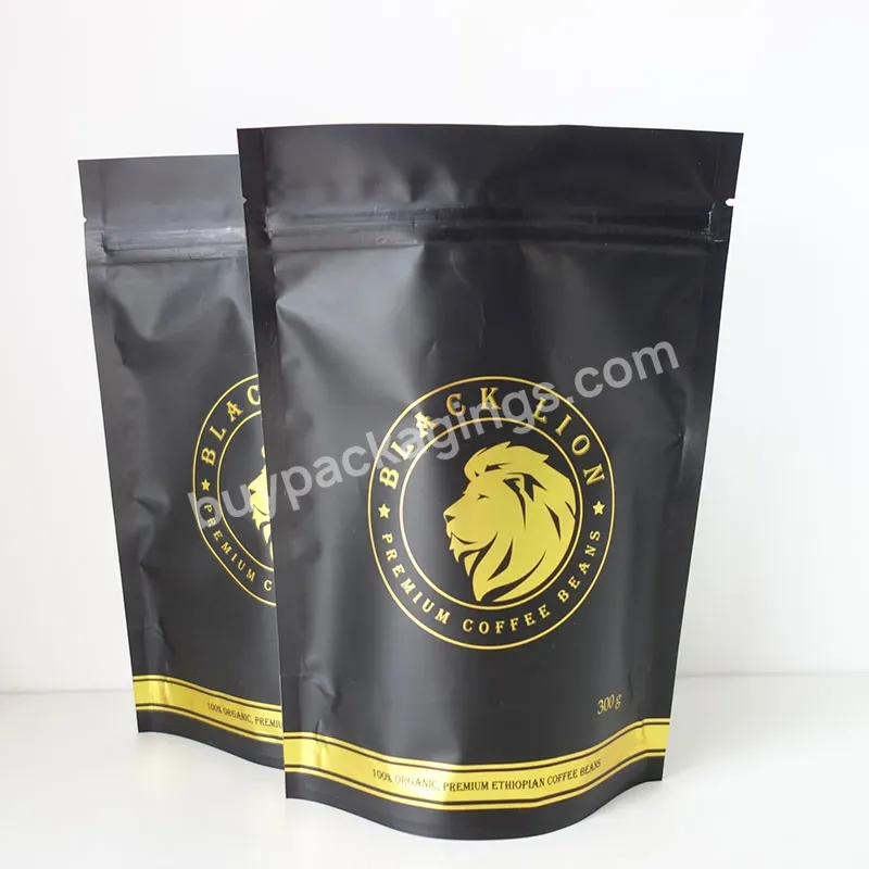 Custom Printing Laminated Aluminum Foil Matt Black Stand Up Zipper Flexible Pouch For Coffee Packaging Mylar Foil Bags - Buy Custom Stand Pouch Bags,Coffee Packing,Mylar Bags Custom Printed.