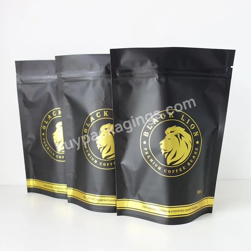 Custom Printing Laminated Aluminum Foil Matt Black Stand Up Zipper Flexible Pouch For Coffee Packaging Mylar Foil Bags - Buy Custom Stand Pouch Bags,Coffee Packing,Mylar Bags Custom Printed.