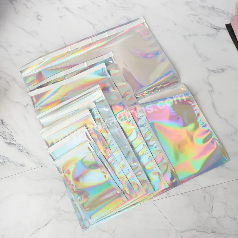 Custom Printing Logo Holographic Mailing Envelope Plastic Courier Mailer Packaging Self Adhesive Sealed Mail Bag For Cloth - Buy Holographic Mailing Envelope Bag,Plastic Courier Mailer Packaging Bag,Holographic Self Adhesive Sealed Mail Bag.