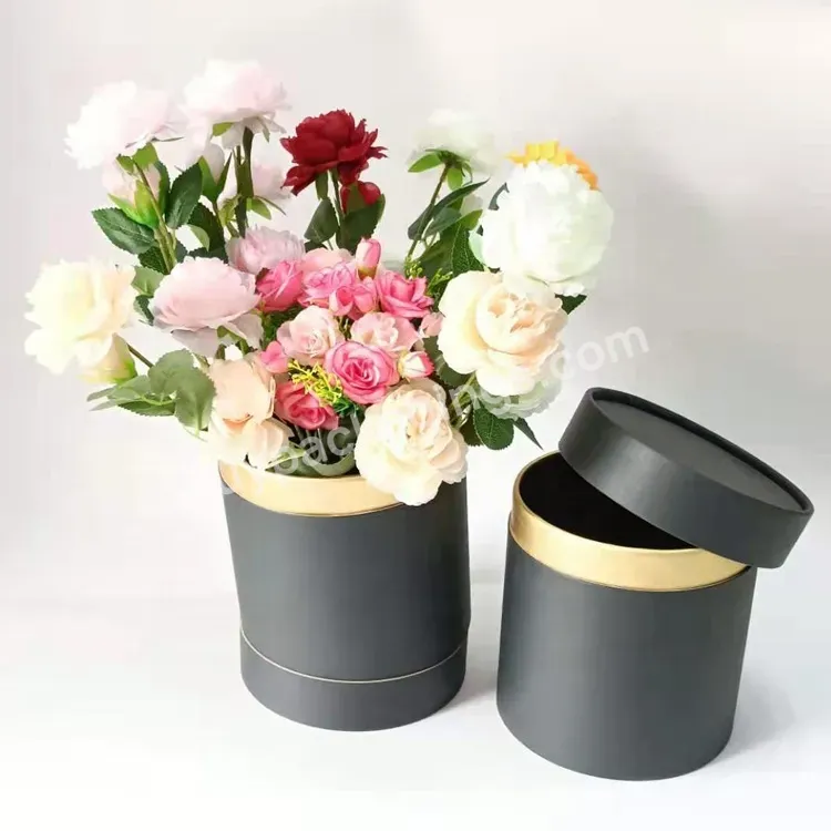 Custom Printing Logo Paper Cylindrical Flower Packaging Gift Round Shape Box With Lid - Buy Round Shape Box For Flower,Flower Packaging Gift Box,Flower Cylindrical Box With Lid.