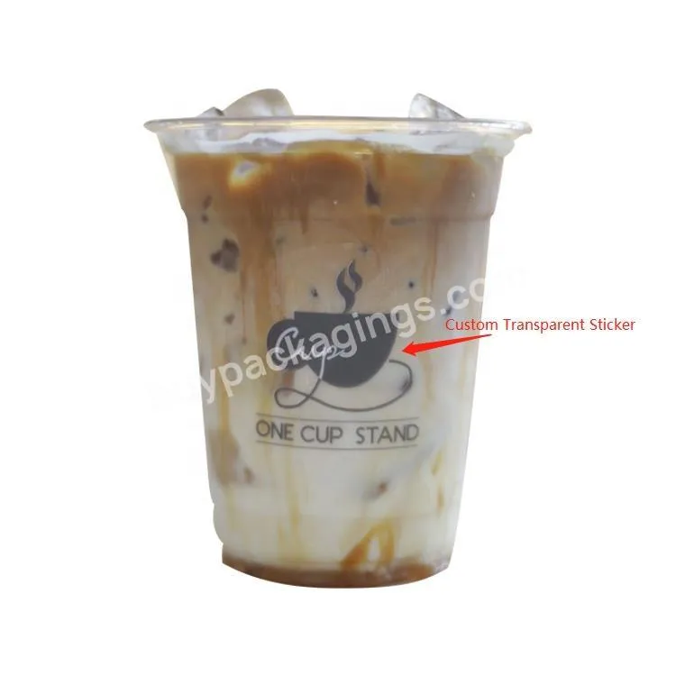 Custom Printing Logo Vinyl Adhesive Labels Waterproof Round Transparent Sticker for cup
