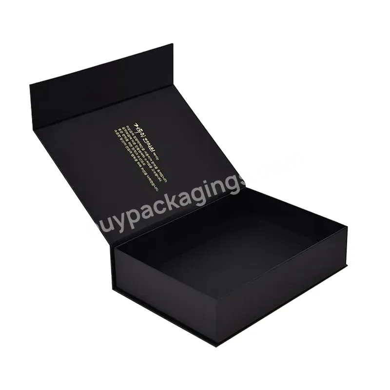 Custom Printing Luxury Black Rigid Paper Box Gift Packaging With Magnetic Flap Cosmetic Box - Buy Gift Box,Gift Packaging,Magnetic Packaging Box.