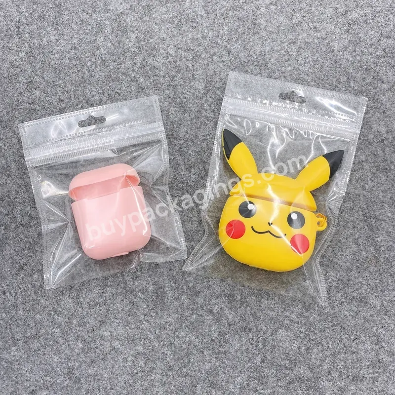 Custom Printing Phone Case Packaging Bag Mobile Phone Accessories Zipper Bag With Hole Clear Mylar Bag For Airpods - Buy Clear Packaging Bag For Accessories Jewelry,Zipper Bag Zip Lock Bag.