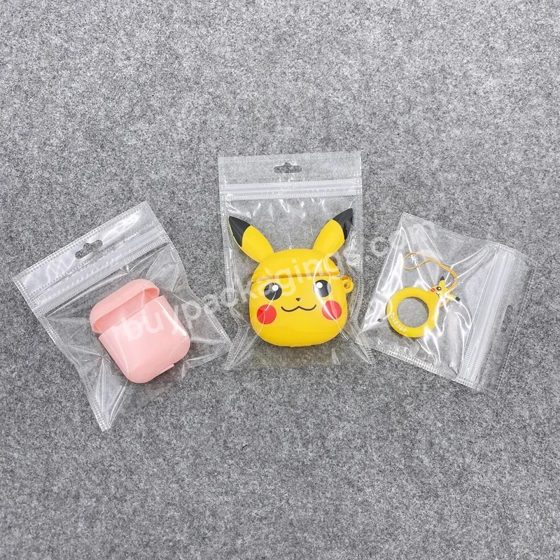 Custom Printing Phone Case Packaging Bag Mobile Phone Accessories Zipper Bag With Hole Clear Mylar Bag For Airpods - Buy Clear Packaging Bag For Accessories Jewelry,Zipper Bag Zip Lock Bag.