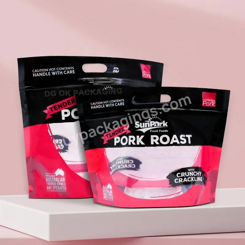 Custom Printing Plastic Bag Packaging Standing Zip Bag Refrigerated Barbecue Pork Bag - Buy Custom Food Packaging Bag Plastic Standing Zip Bag Barbecue Pork Bag Refrigerated Bag Zip Lock Stand Up Pouch,Pouch Clear Transparent Stand Up Zip Bags For Fo