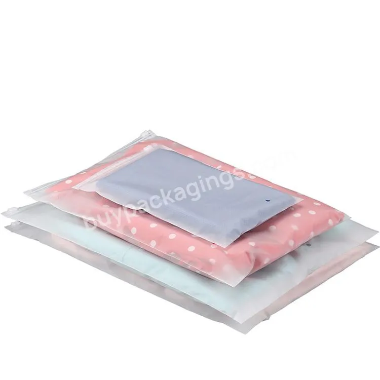 Custom Printing Plastic Frosted Zipper Bag Clothing Packaging Plastic Bag