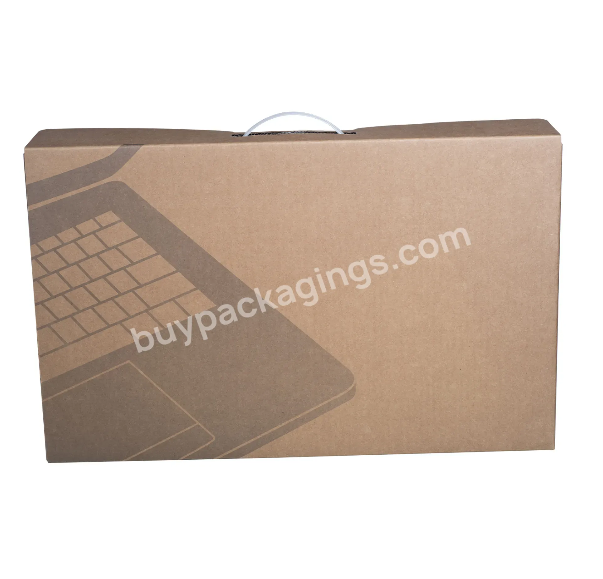 Custom Printing Recycled Kraft Corrugated Laptop Packaging Shipping Paper Box With Handle - Buy Laptop Packaging Box,Kraft Corrugated Laptop Box,Brown Kraft Paper Box.