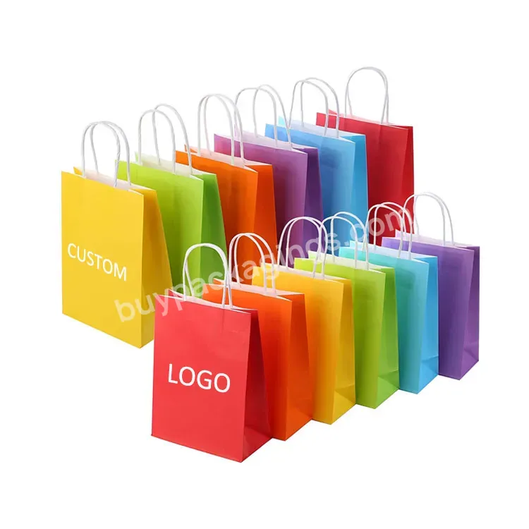 Custom Printing Take Away Food Coffee Clothes Wedding Branded Logo Tote Colorful Packaging Shopping Kraft Paper Bag With Handle - Buy Customized Take Away Food Bag Fashion Shopping Bag Colorful Printing Kraft Paper Bags,Wholesale Custom Printed Black