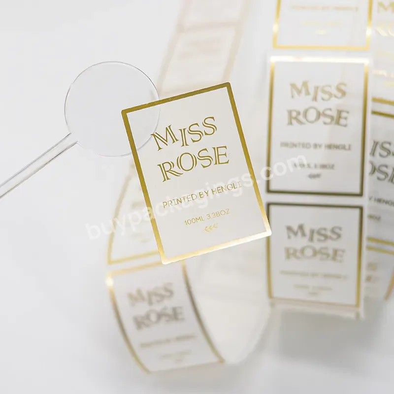 Custom Printing Transparent Clear Gold Foil Self Adhesive Packaging Sticker Labels Logo Roll For Lipstick Eyelashes Jar Bottle - Buy Customized Printing Clear Gold Foil Nail Skincare Soap Food Hair Extension Stickers Transparent Logo Packaging Privat