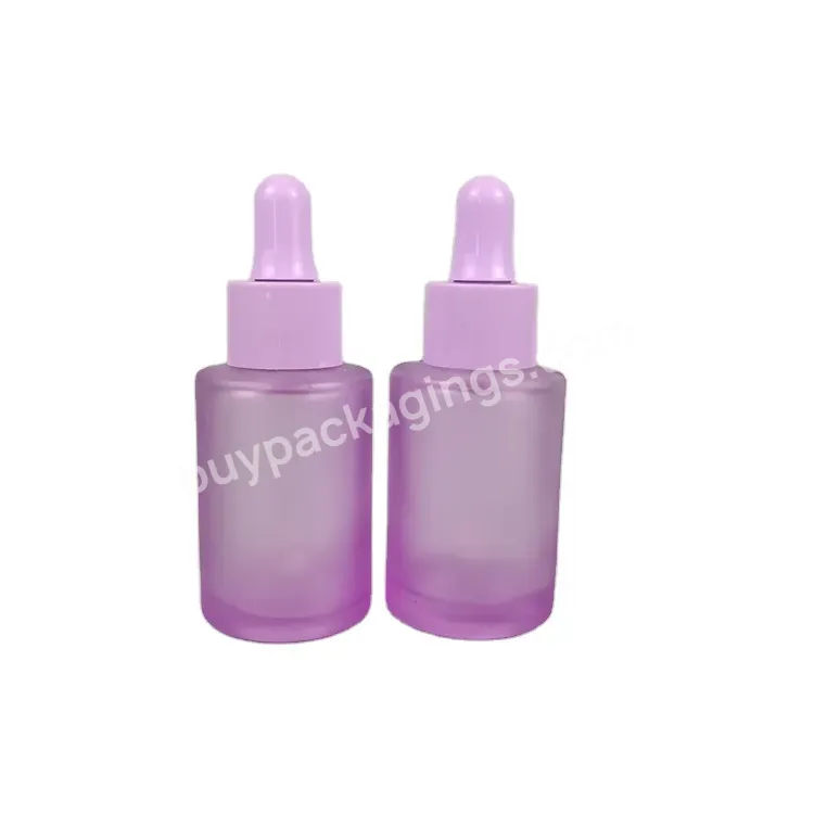 Custom Purple Glass 1oz 30ml Serum Bottle Skincare Packaging Face Essential Oil Moisture Dropper Bottles For Cosmetic - Buy Face Serum Bottle,Essential Oil Dropper Bottle,Glass Dropper Bottle.