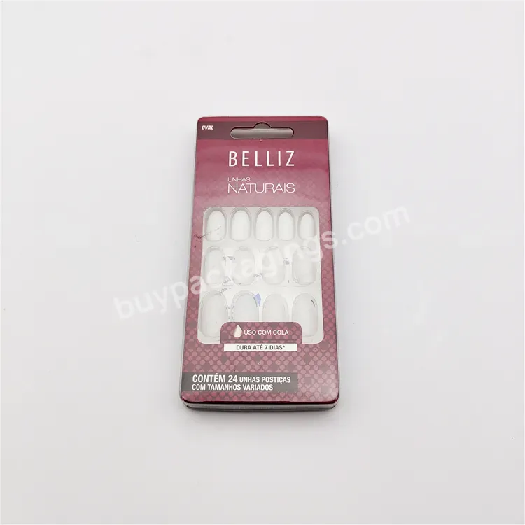 Custom Pvc Pet False Nails Packaging Press On Nails Box With Acuvue Blister Inner Container