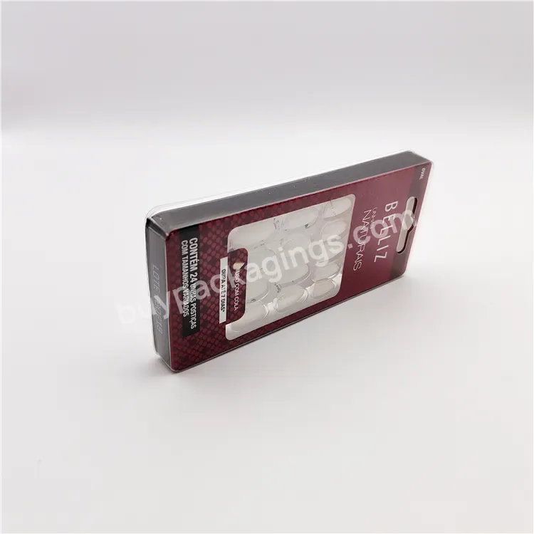 Custom Pvc Pet False Nails Packaging Press On Nails Box With Acuvue Blister Inner Container