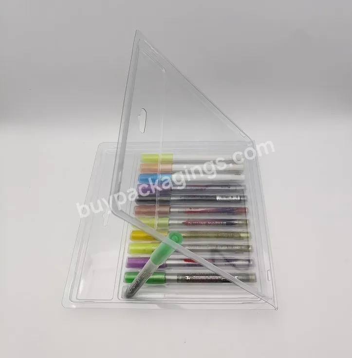 Custom Pvc Stationery Fixed Tray Plastic Blister Insert Black Color Pen Packaging With Oem Service - Buy Pp Corrugated Box,Pp Plastic Stationery Box,Plastic Packaging Box.