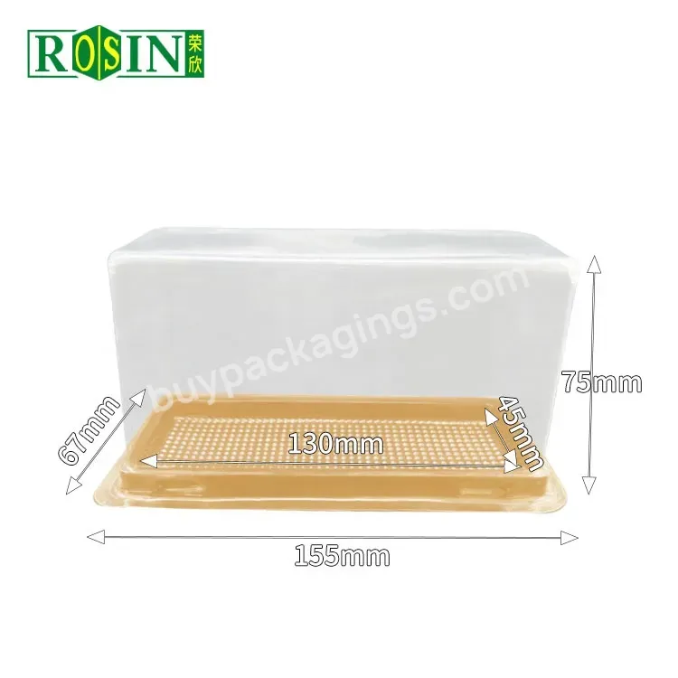 Custom Rectangular Gold Bottom Transparent Lid Plastic Tiramisu Mini Cake Box Packaging With Fork - Buy Rectangle Transparent Cake Box,Transparent Mini Cake Box,Gold Cake Box Packaging With Fork.
