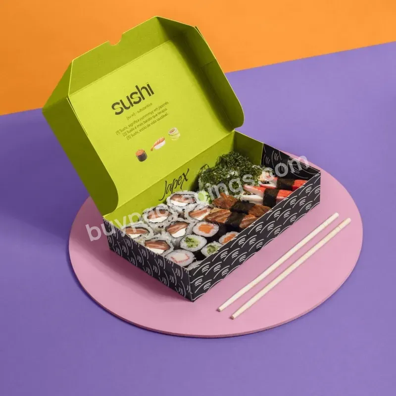 Custom Recycle Paper Sushi Box Takeaway Luxury Gift Sushi Packaging Box - Buy Sushi Container Eco Friendly Foldable Paper Sushi Takeout,Take Away Food Packaging Paper Sushi Box,Packaging Box Fast Food Customized Logo Printing Food Grade Paper Box.
