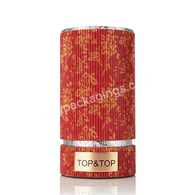Custom Red Cylinder Gift Box For Skin Care Printing Flowers Round Cosmetic Packaging Box - Buy Round Cosmetic Box,Skin Care Printing Box Packaging,Red Cylinder Gift Box.