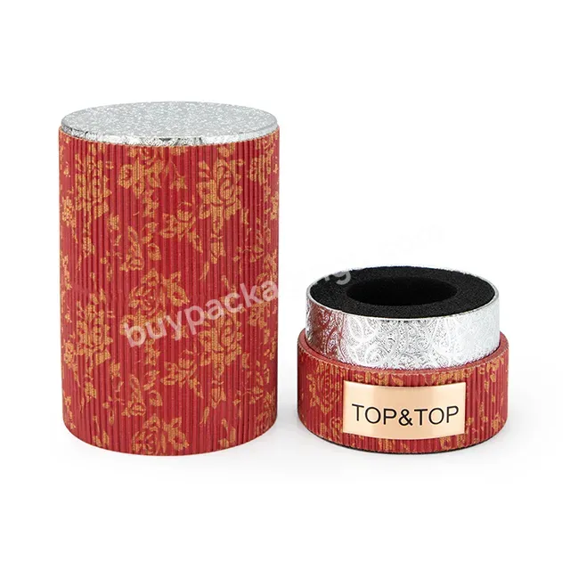 Custom Red Cylinder Gift Box For Skin Care Printing Flowers Round Cosmetic Packaging Box - Buy Round Cosmetic Box,Skin Care Printing Box Packaging,Red Cylinder Gift Box.