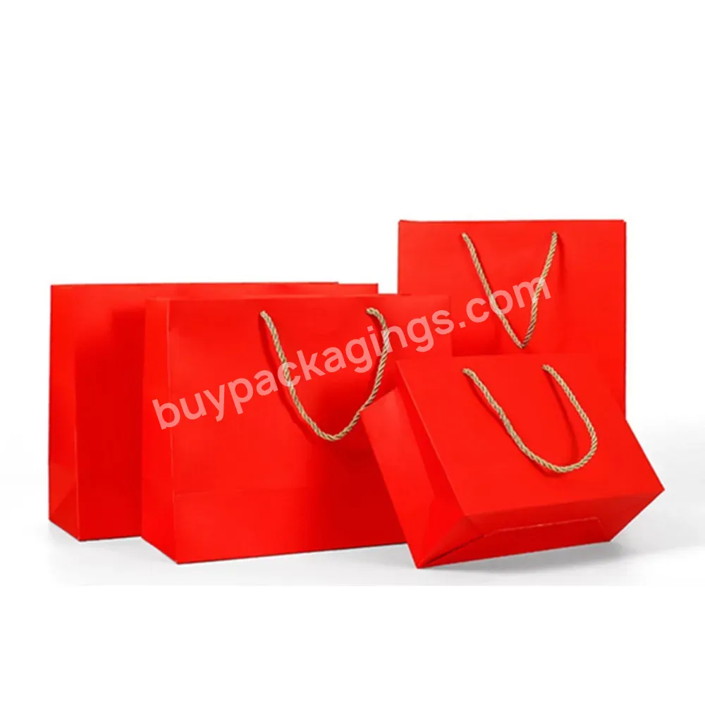 Custom Red Paper Bag With Your Own Logo - Buy Red Paper Bags Logo,Red Paper Bag,Paper Bags Red.