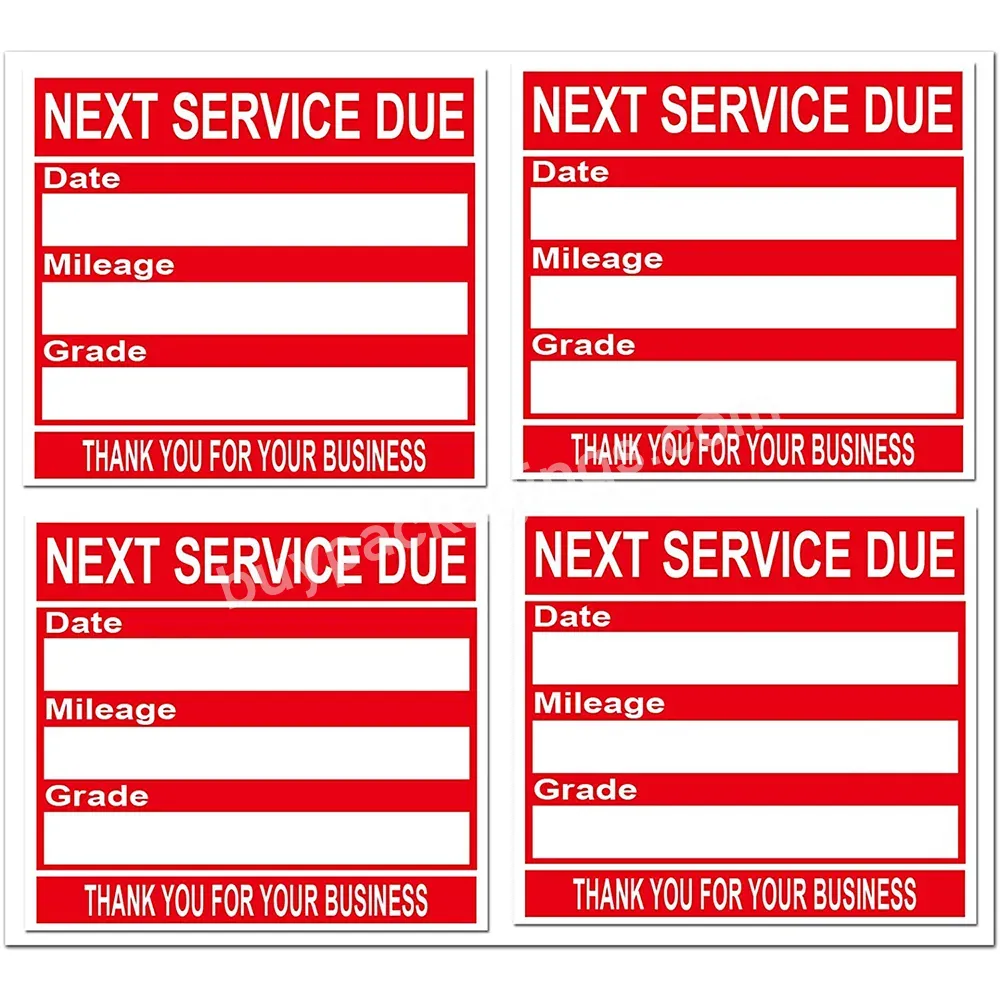 Custom Removable Oil Change Service Reminder Stickers Auto Maintenance Reminding Adhesive Red Label Wholesale Waterproof - Buy Removable Oil Change Service Reminder Stickers,Auto Maintenance Label.
