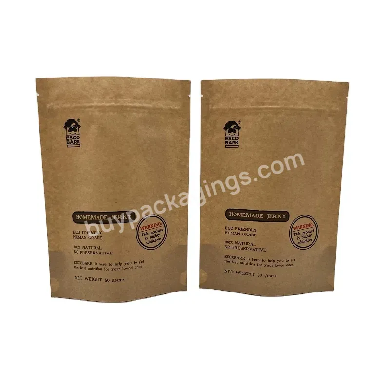 Custom Resealable Compostable Pla Dog Treat Packaging Digital Printing Kraft Paper Stand Up Pouch With Zipper - Buy Plant Starch Compostable Pla Bag,Digital Printing Kraft Paper Pouch,Stand Up Pouch For Dog Treat Packaging.