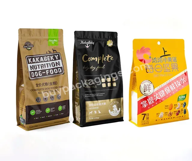 Custom Resealable Stand Up Pouch Food Snack Packaging Eight 8 Side Seal Flat Bottom Zipper Zip Lock Brown Kraft Paper Bag - Buy Kraft Stand Up Pouch,Custom Printed Zipper Pouch,Stand Up Pouch Zipper.