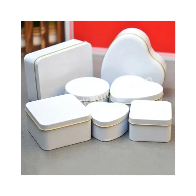 Custom Round Cylinder Square Heart Shape Candy Cookie White Metal Packaging Tin Box Wholesale - Buy Mailbox Shaped Tin Box,Silver Metal Tin Box,White Tin Box.