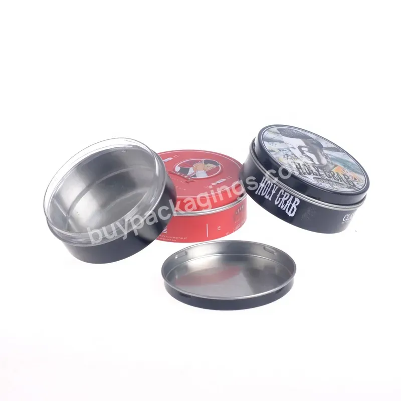 Custom Round Empty Metal Cosmetic Pomade Tin Can Container Tin Box For Oil Wax Cream Tin Jar Case With Screw Lid Top