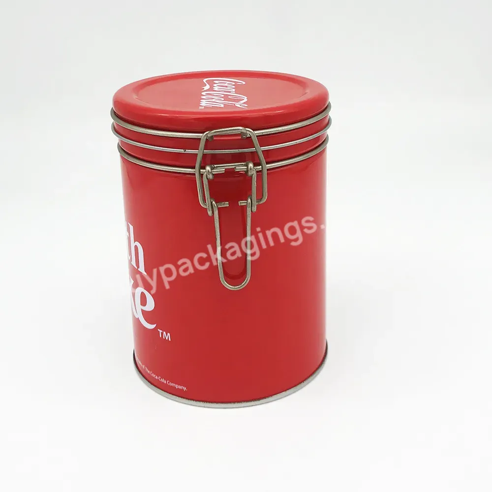 Custom Rubber Seal Airtight Metal Latch Lid Tea Coffee Tin Can Canister Container With Clip Clasp Lock - Buy Container With Clip Clasp Lock,Metal Coffee Tin Can,Tea Coffee Tin Jar.