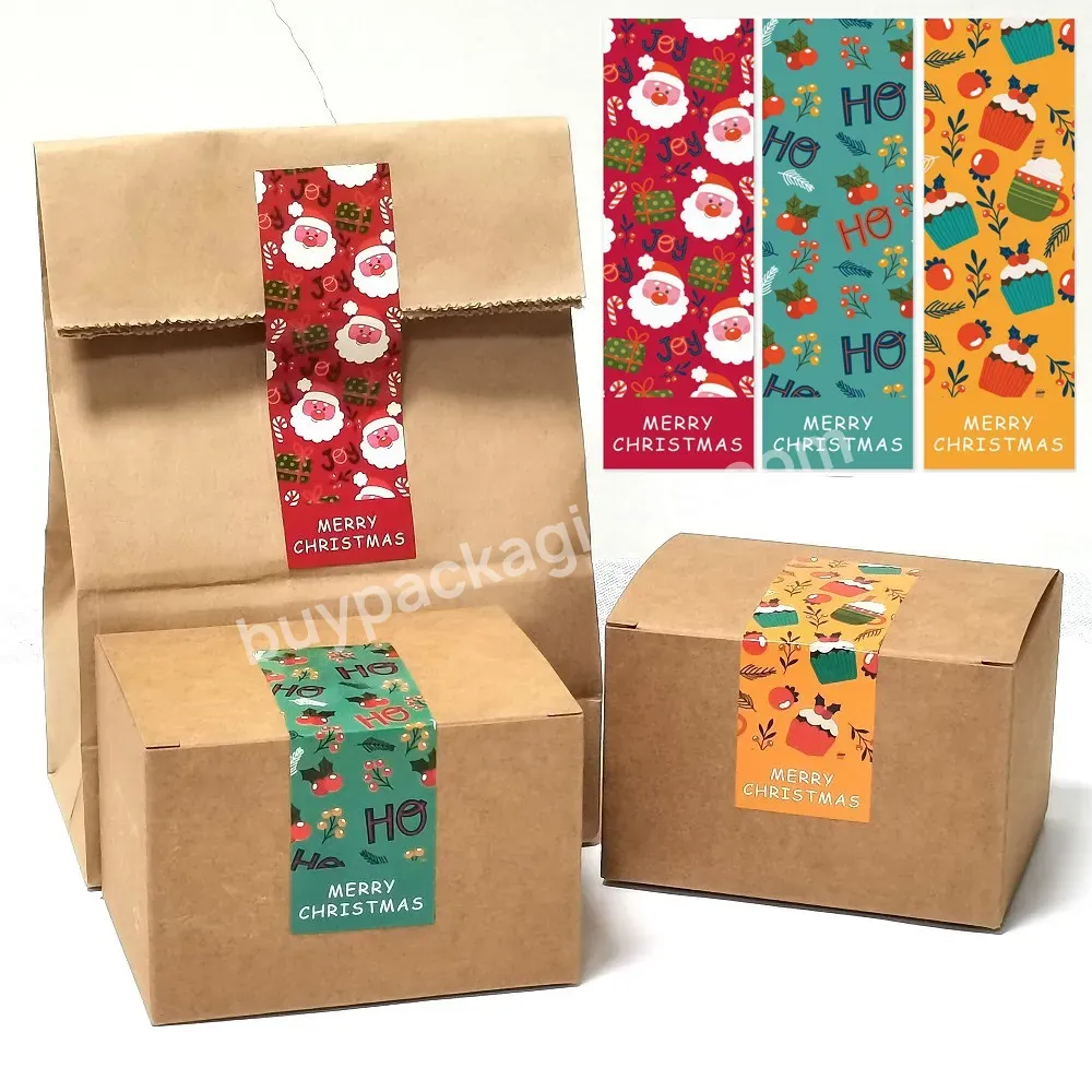 Custom Self Adhesive Paper Merry Christmas Sticker Labels For Present Gift Bag Box Packaging Seal - Buy Adhesive Christmas Labels,Christmas Present Sticker Labels,Custom Gift Packaging Seal Sticker Label.