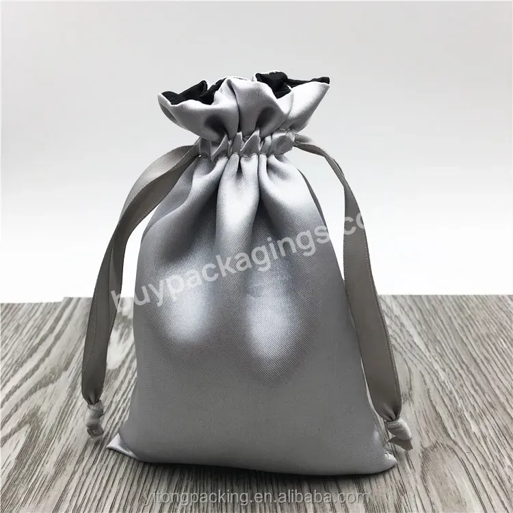 Custom Silver Gift Silk Drawstring Bag,Satin Jewelry Bag