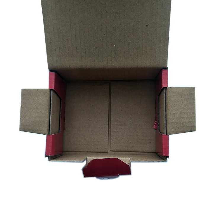 Custom size logo color printing small size red corrugated board box