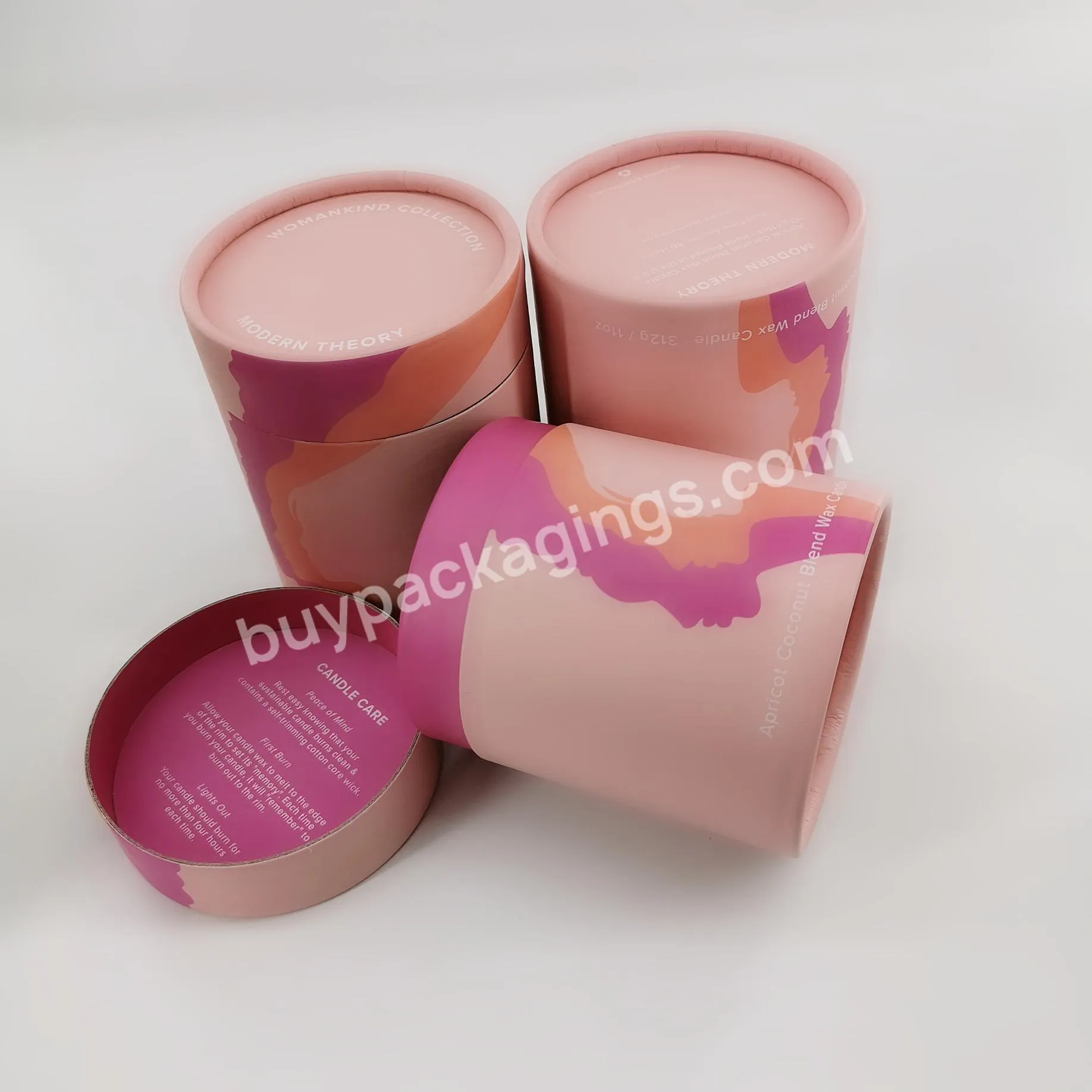 Custom Size Perfume Bottle Packaging Cardboard Candle Paper Tube Protein Powder Packaging
