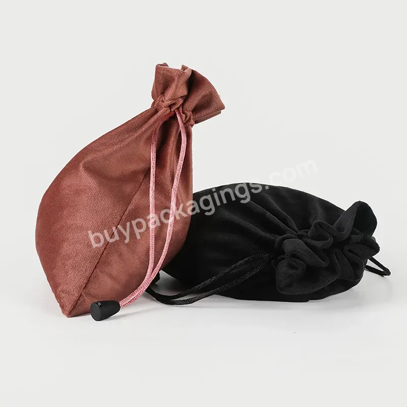 Custom Small Black Rose Gold Gift Draw String Bag Pouch Pink White Large Dust Silk Satin Drawstring Bag