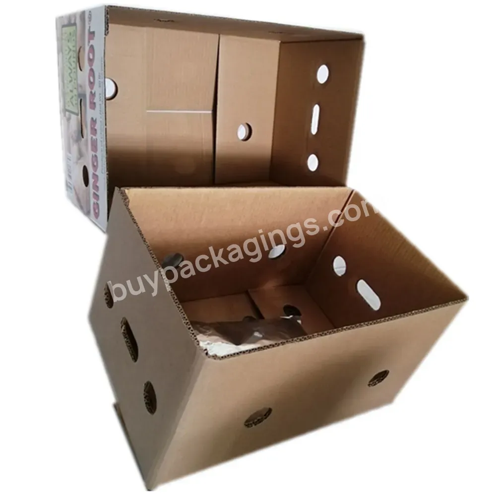 Custom Soybean Ink Color Printing Recyclable Corrugated Cardboard Fruit Vegetable Packing Fresh Ginger Box - Buy Fresh Ginger Box,Ginger Box,Karton Box Packing Ginger.