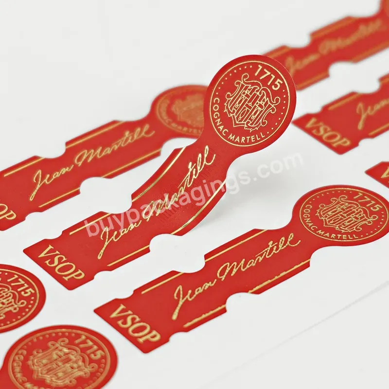 Custom Strong Adhesive Permanent Water Proof Label Sealing Gold Foil Sticker For Bottle - Buy Bottle Seal Sticker,Sealing Sticker For Bottle,Water Proof Sealing Sticker Label For Bottle.