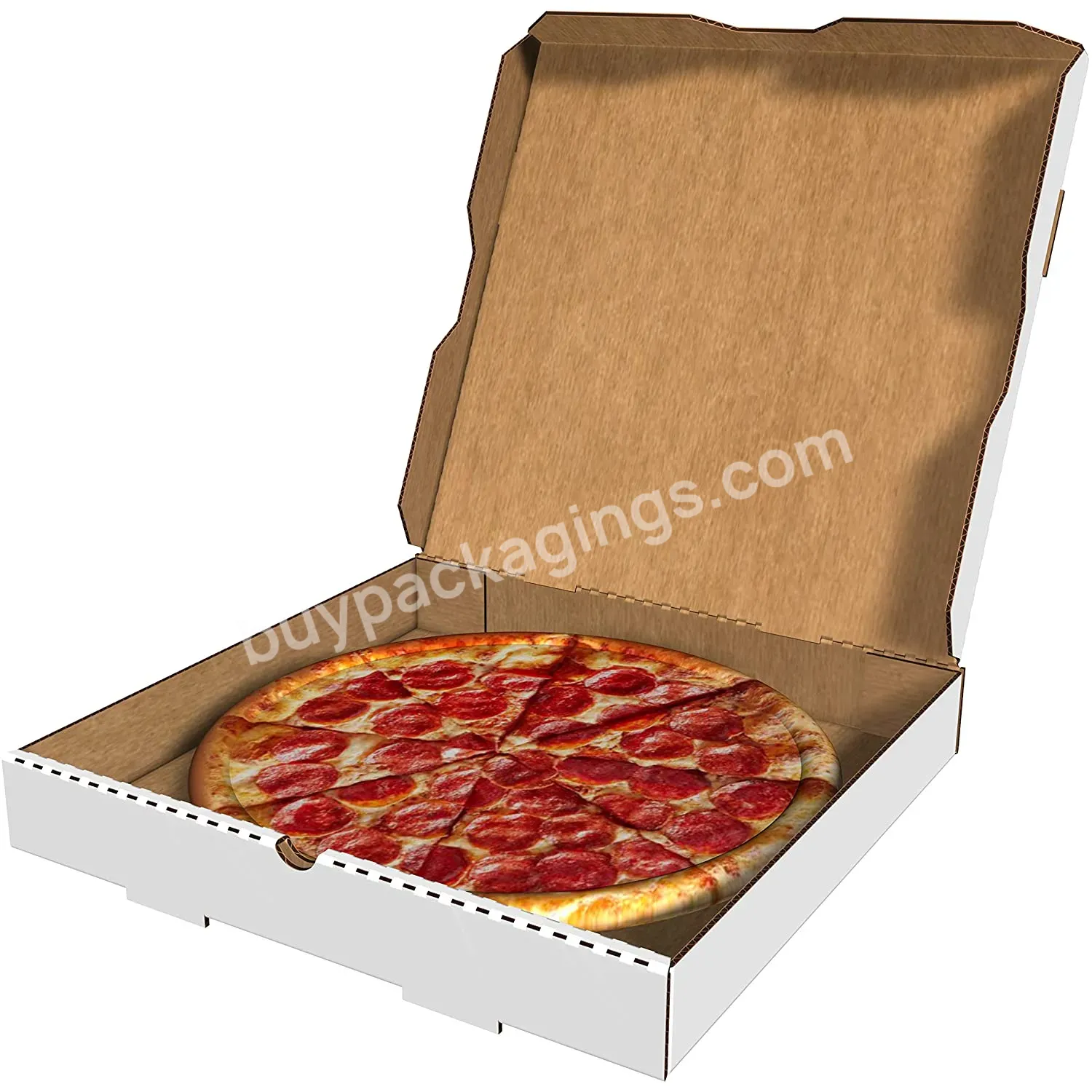 Custom Takeout Containers Corrugated Kraft Strong Pizza Box With Logo - Buy Custom Pizza Box,Takeout Packaging Box,Kraft Pizza Box.