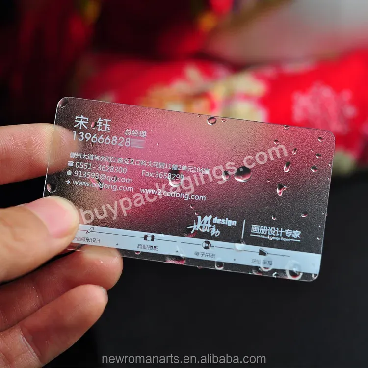 Custom Thickness Two-sided Printing Business Card Plastic Pvc Business Cards Printing Visit Card Printing