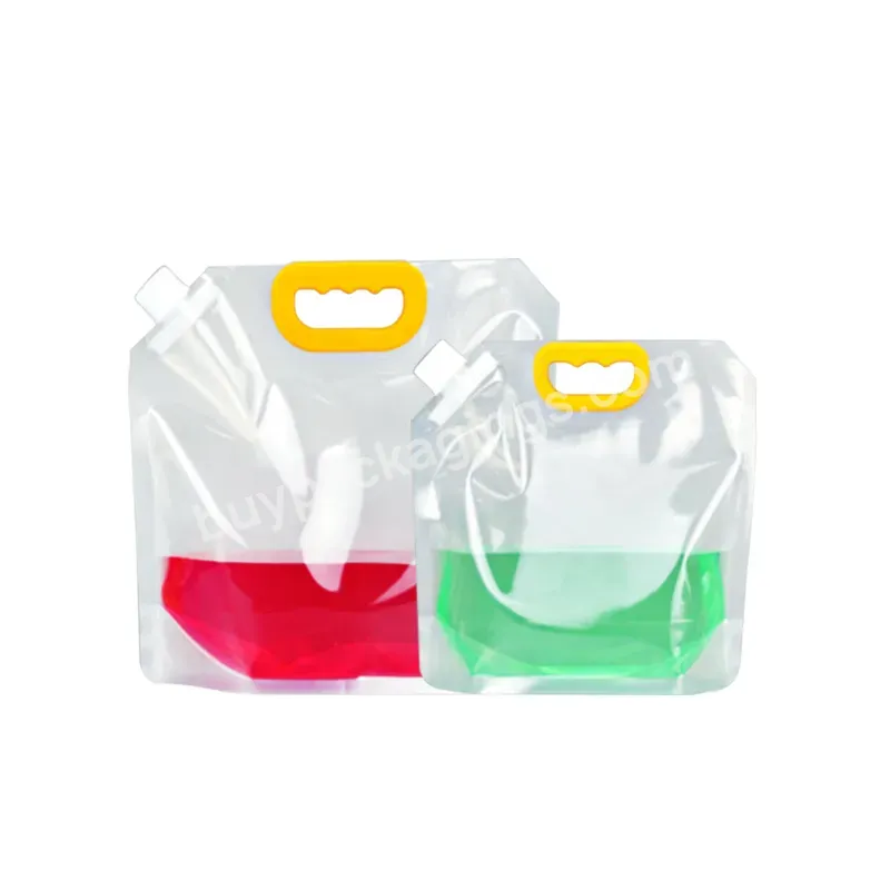 Custom Transparent Beverage Plastic Vertical Bag Printed Vertical Bag With Suction Nozzle/spiral Top Plastic Bag