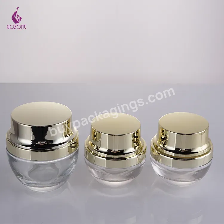 Custom Unique Packaging Skincare Cosmetic Containers Round Glass Jars - Buy Gold Cream Jar,Eye Cream Jar Glass,Cream Packing Jars.