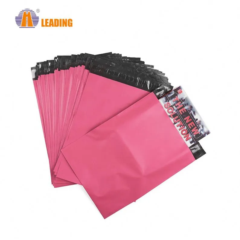 Custom UPS Red Courier Satchel Postage Bag Plastic Poly Custom Pink