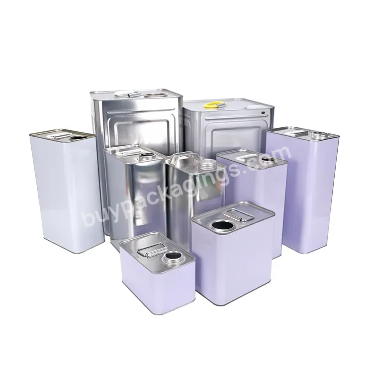Custom Vintage Empty Square Shape Containers Tinplate Metal Tin Oil Can With Lid For Package Manufacturers Production - Buy Wholesale Empty Containers Air Tight Food Safe Edible Cooking Olive Oil Metal Square Tin Cans For Packaging Coconut Oil,Empty