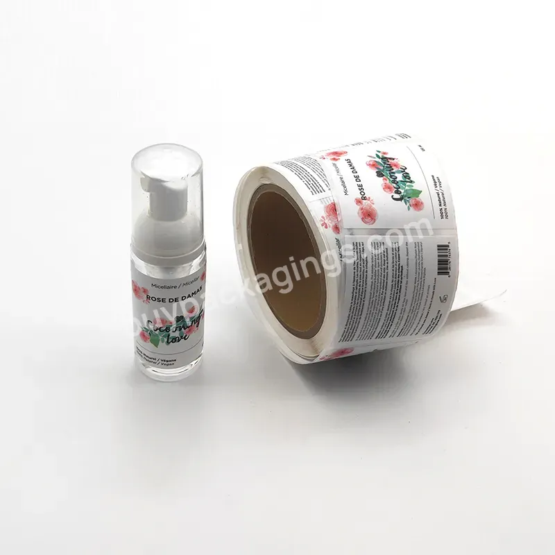 Custom Waterproof Self Adhesive Vinyl Cosmetic Bottle Logo Roll Packaging Label Printing - Buy Label,Label Printing,Cosmetic Label.