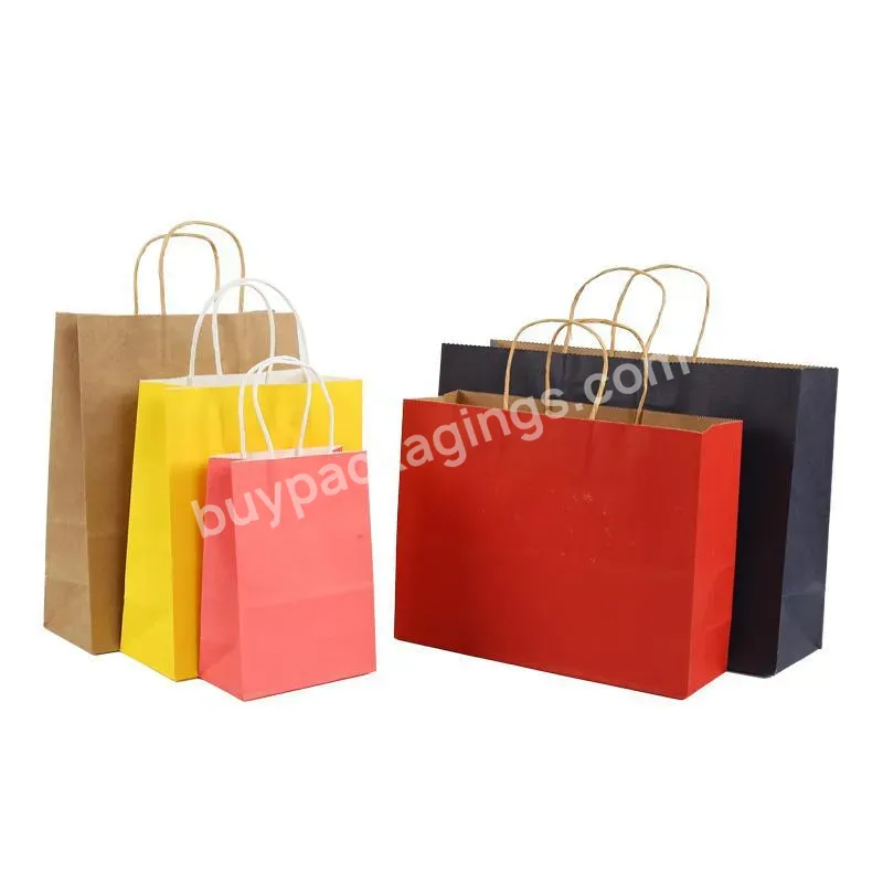 Custom Wedding Colorful Kraft Paper Shopping Gift Bag With Handle Your Own Logo Packaging Print Manufacturer Wholesale - Buy Customized Take Away Food Bag Fashion Shopping Bag Brown Kraft Paper Bags,Custom Printed Your Own Logo White Brown Kraft Gift