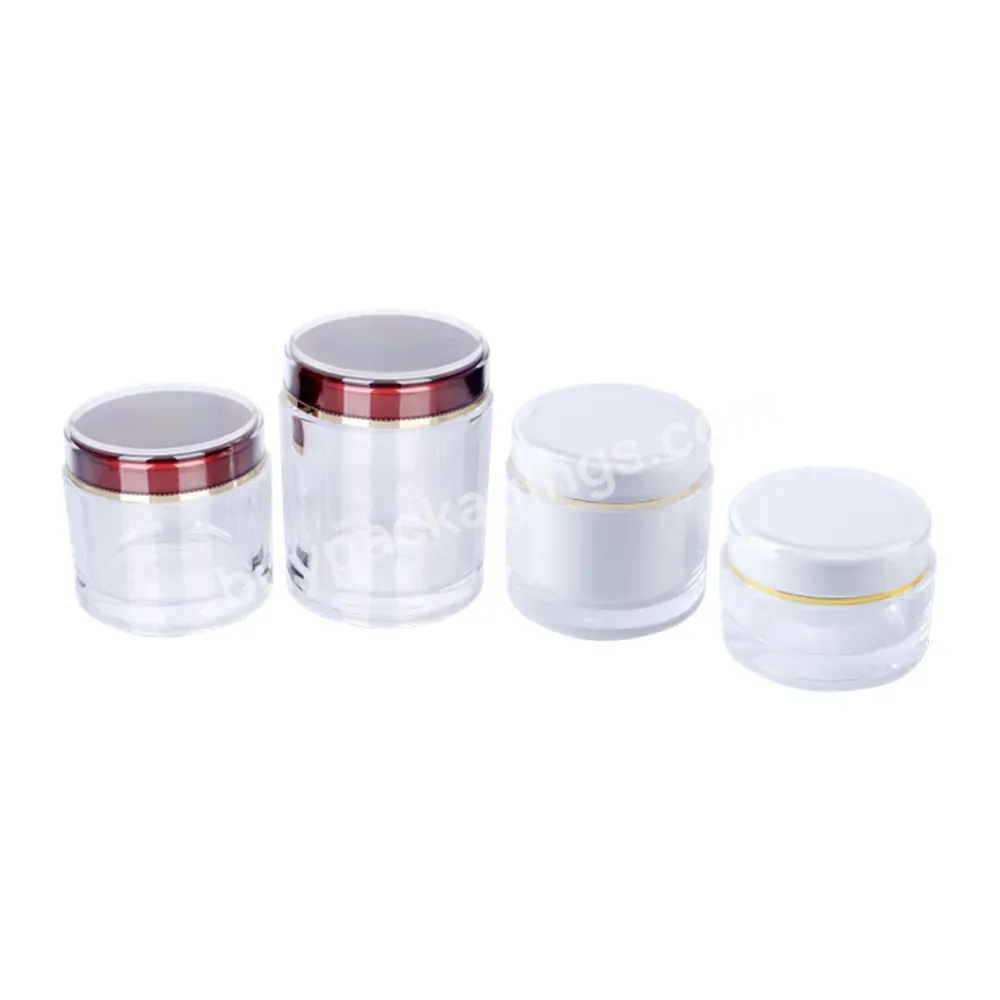 Custom White Pet 50/100/120/150/200/250ml Empty Cosmetic Plastic Containers Eye Face Cream Jars Skincare Cosmetic Packaging - Buy Large Acrlyic Jars Wholesale,Facial Cream Packaging,Plastic Eye Cream Empty Jars.